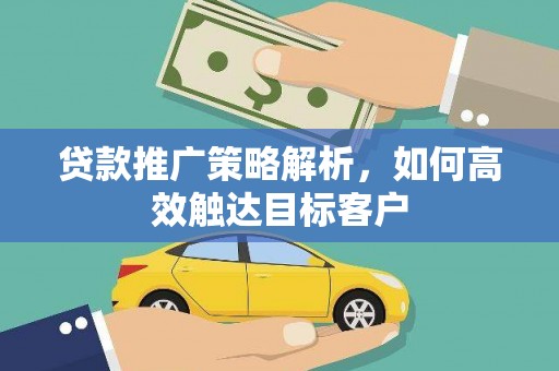 蓬溪贷款推广策略解析，如何高效触达目标客户