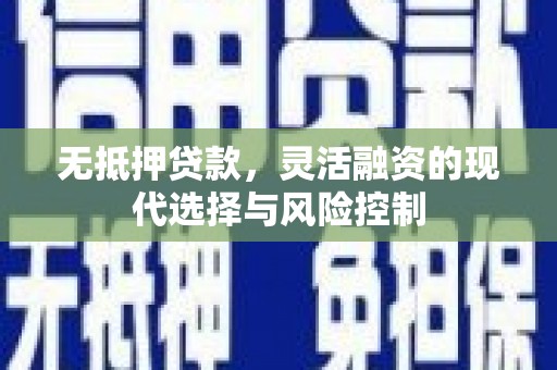 蓬溪无抵押贷款，灵活融资的现代选择与风险控制