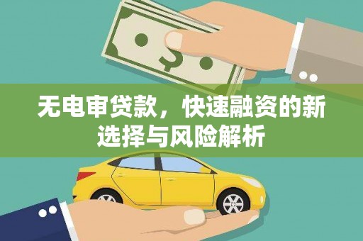 蓬溪无电审贷款，快速融资的新选择与风险解析