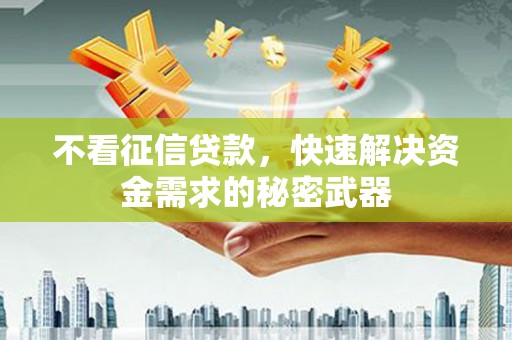 蓬溪不看征信贷款，快速解决资金需求的秘密武器